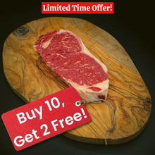 Load image into Gallery viewer, TWELVE PACK SPECIAL: USDA Choice Boneless Strip Steaks (NY Steaks), 14 oz - Buy 10, Get 2 Free - Online Only Special