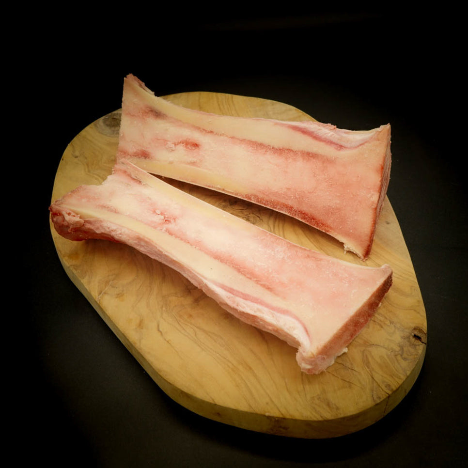 beef femur bones lengthwise cut butcher