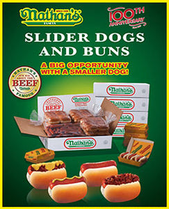 Nathan's Slider Dogs with Buns (Sold by the box)